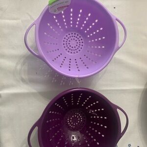 Purple Colander Set - Durable Kitchen Strainers